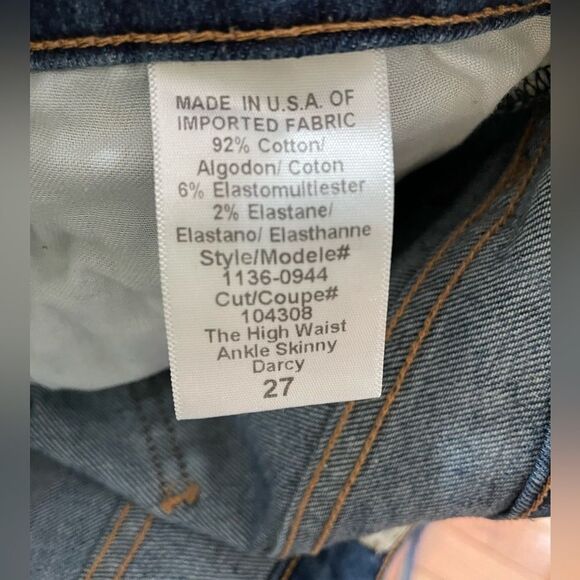 Current/Elliot The High Waist Ankle Skinny Jeans in Darcy Size 27 - Picture 5 of 6